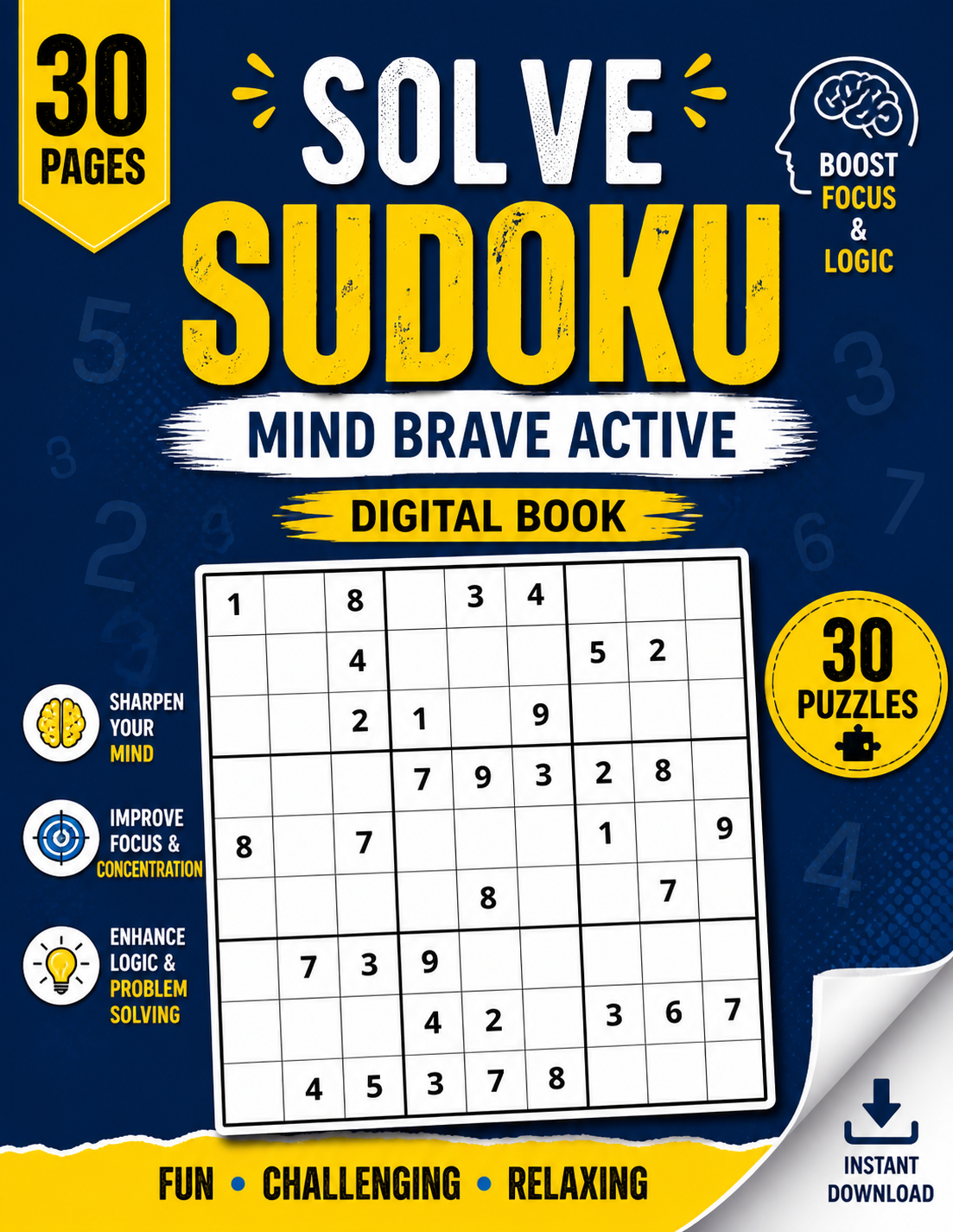 30 Pages Solve Sudoku Mind Brave Active Digital_book 30 Pages Solve Sudoku Mind Brave Active Digital_book