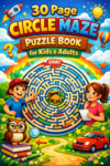 Circle Maze Puzzle Book for Kids (30 Pages)