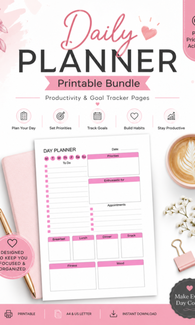 Daily Planner Notebook–Productivity & Goal Organizer_30 Pages_1