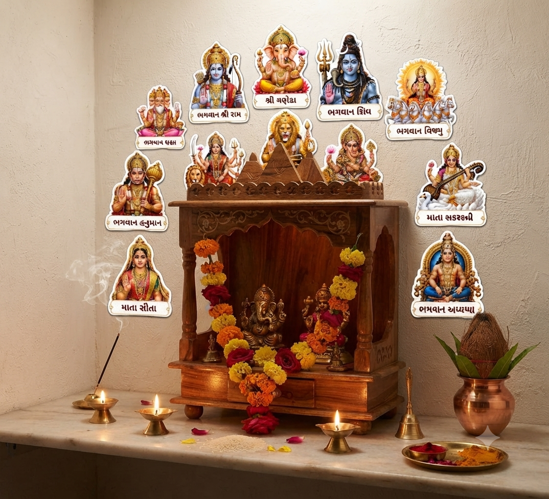 God Sticker Guj_Hindi with Name 40 Sticke Bundle10