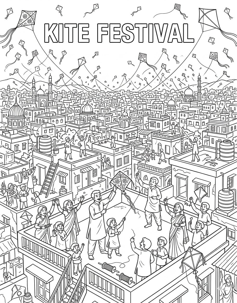 Indian Festivals Coloring Book For kids aur adults1