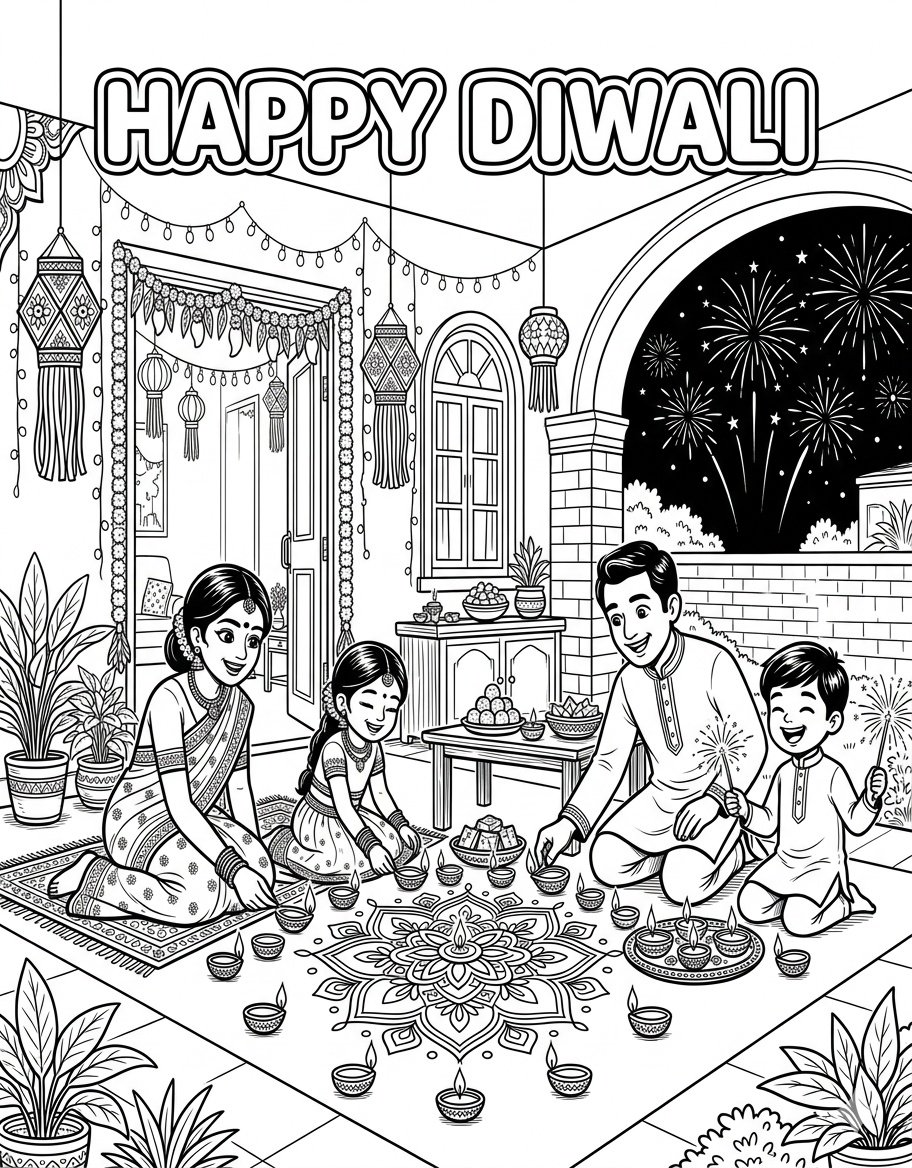 Indian Festivals Coloring Book For kids aur adults3