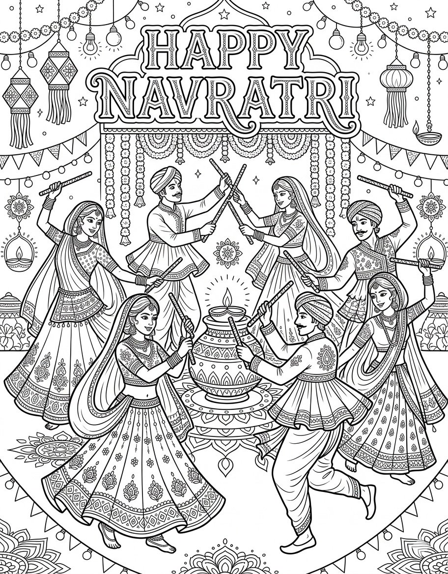 Indian Festivals Coloring Book For kids aur adults4 Indian Festivals Coloring Book For kids aur adults4