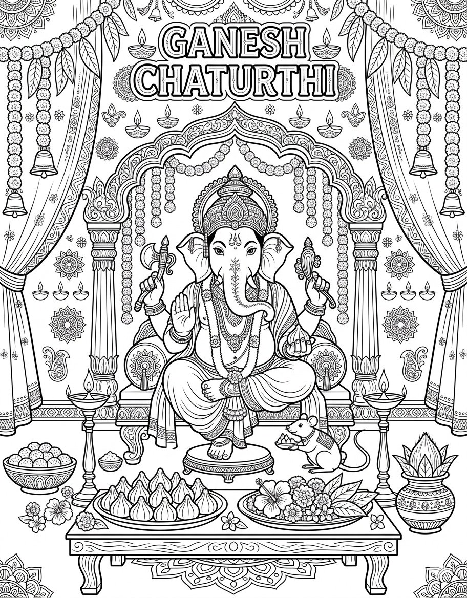 Indian Festivals Coloring Book For kids aur adults5 Indian Festivals Coloring Book For kids aur adults5