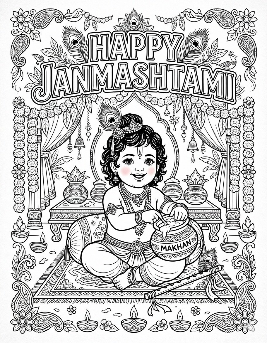 Indian Festivals Coloring Book For kids aur adults6