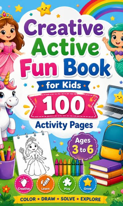 Kids Creative Activity Book - 100 Fun Coloring Pages