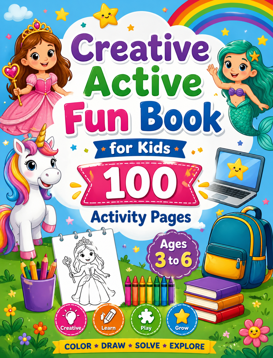 Kids Creative Activity Book - 100 Fun Coloring Pages Kids Creative Activity Book - 100 Fun Coloring Pages