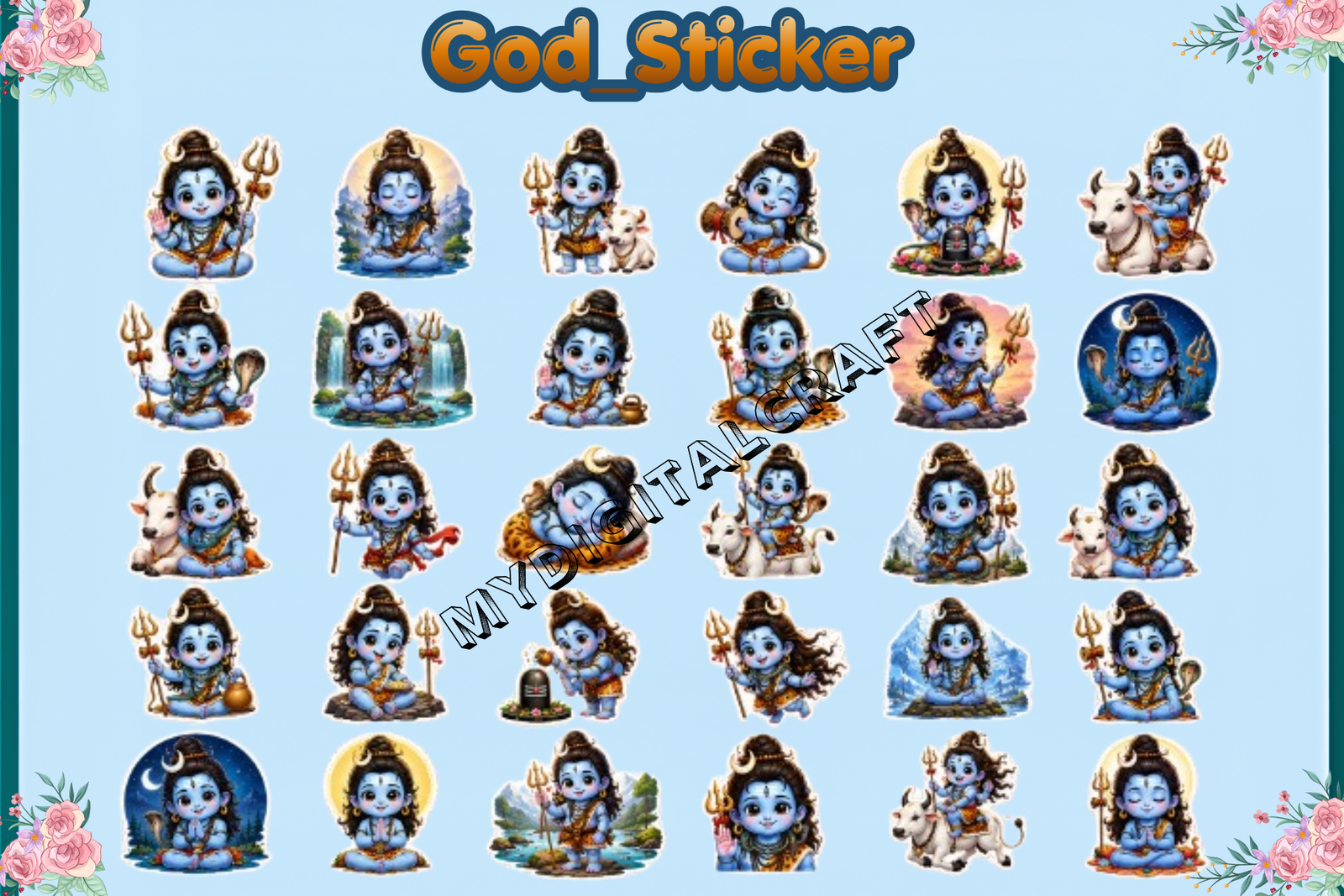 Kids God Shiv 95 Sticker Bundle PNG7 Kids God Shiv 95 Sticker Bundle PNG7