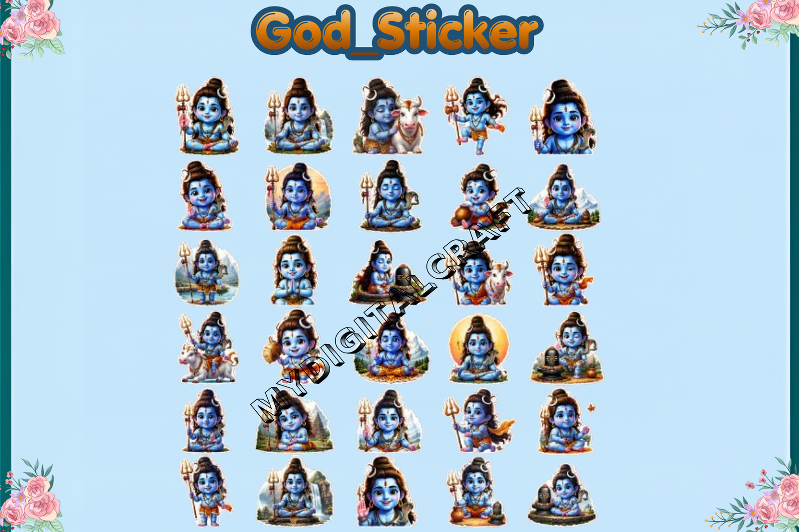 Kids God Shiv 95 Sticker Bundle PNG8 Kids God Shiv 95 Sticker Bundle PNG8