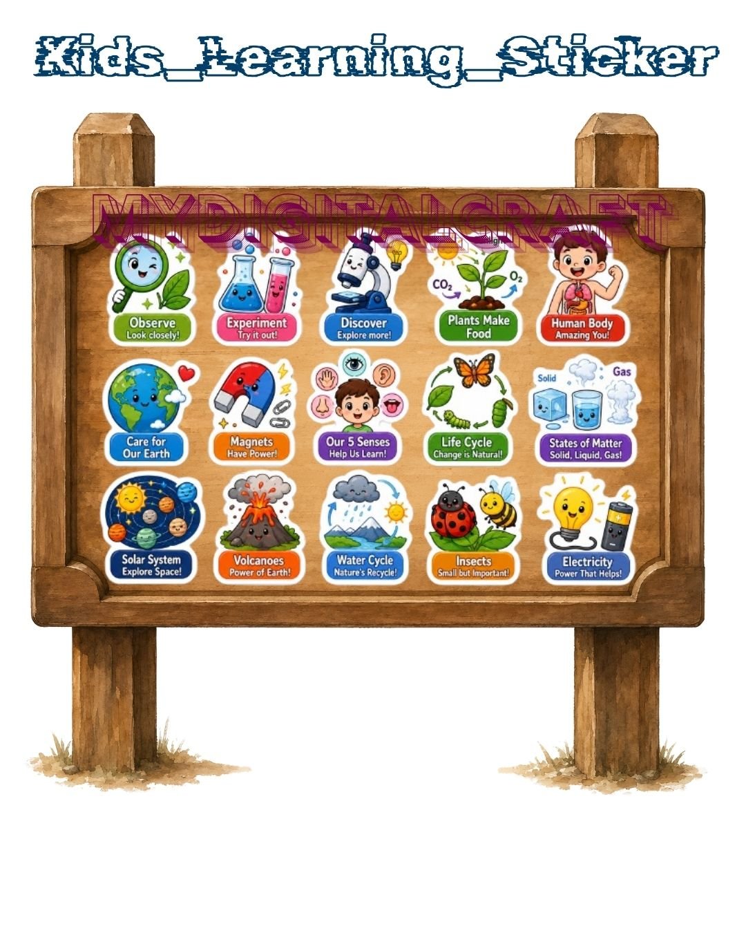 Science Learning 30 Stickers Bundle1 Science Learning 30 Stickers Bundle1