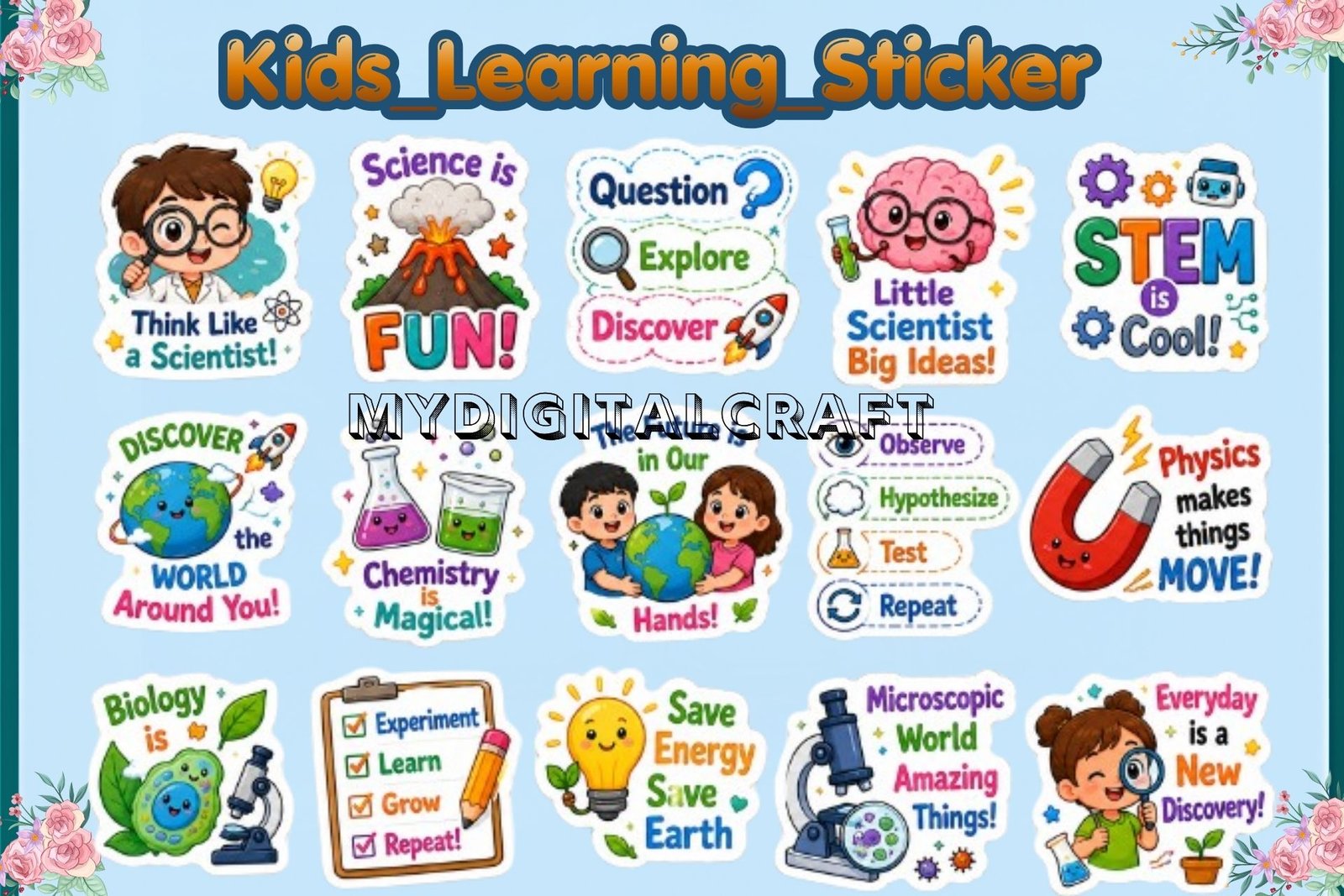 Science Learning 30 Stickers Bundle3 Science Learning 30 Stickers Bundle3