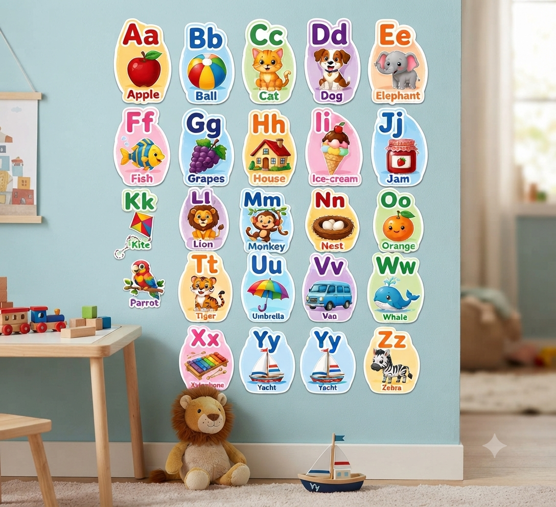 Simple Alphabet & Phonics Stickers A To Z10 Simple Alphabet & Phonics Stickers A To Z10