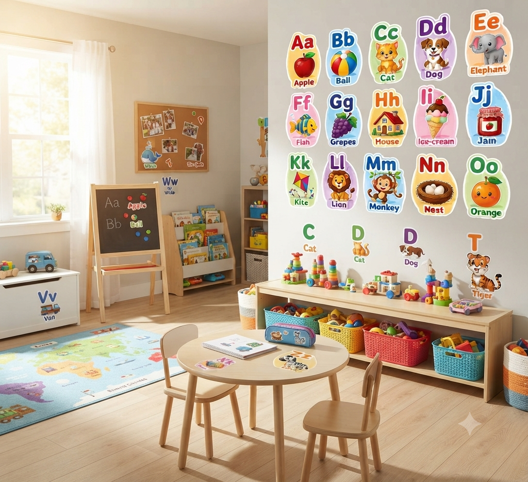 Simple Alphabet & Phonics Stickers A To Z11 Simple Alphabet & Phonics Stickers A To Z11