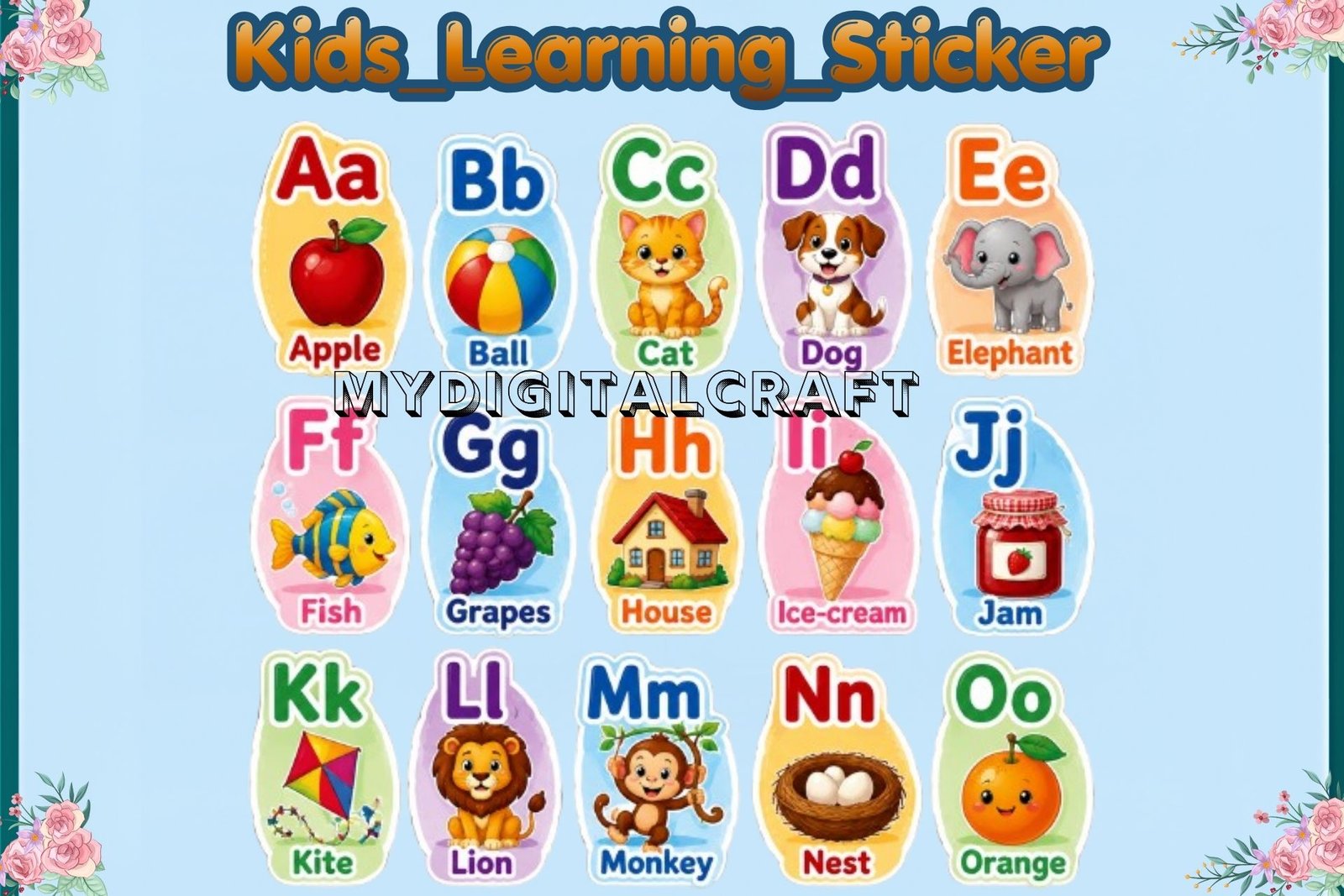 Simple Alphabet & Phonics Stickers A To Z3 Simple Alphabet & Phonics Stickers A To Z3