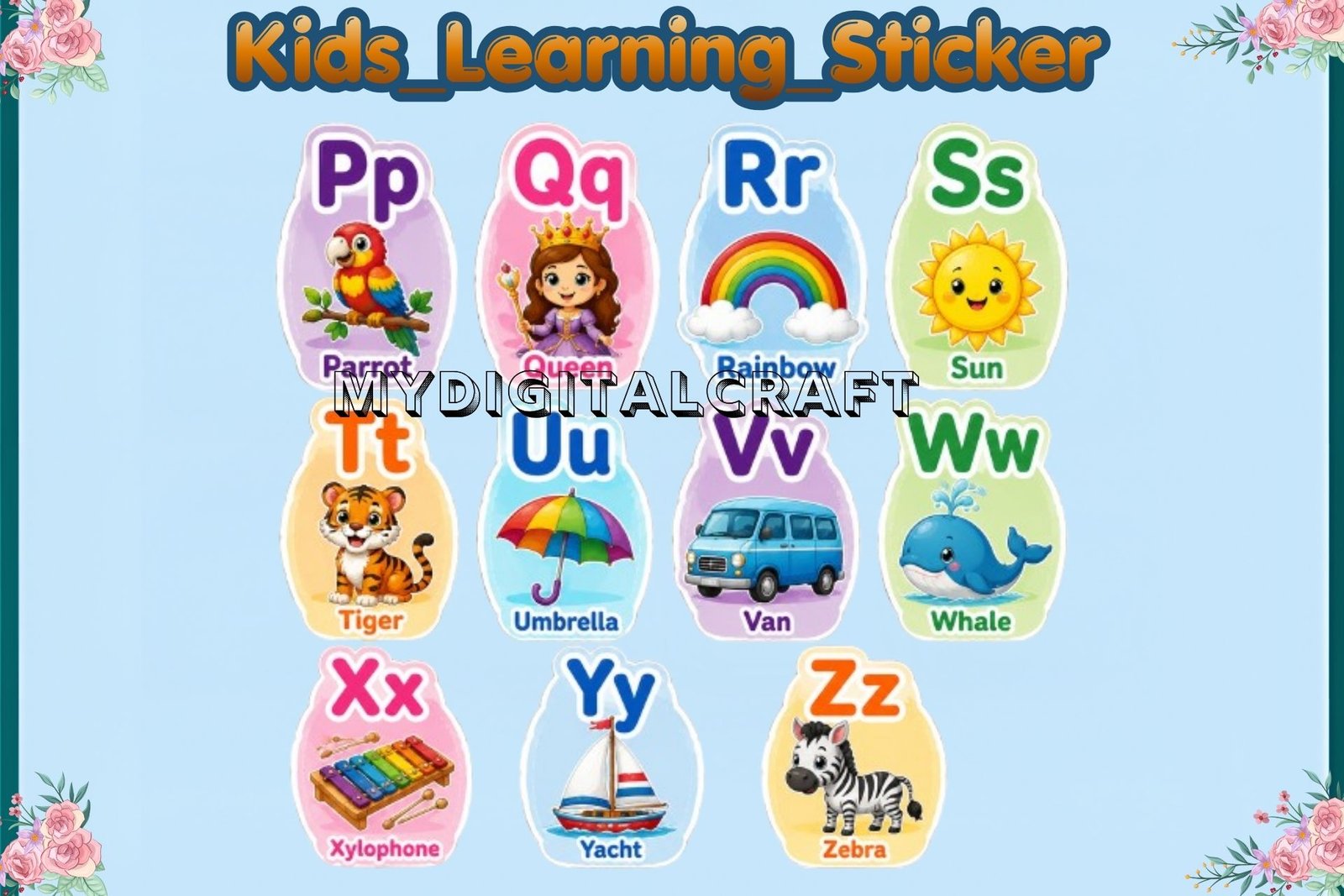 Simple Alphabet & Phonics Stickers A To Z4 Simple Alphabet & Phonics Stickers A To Z4