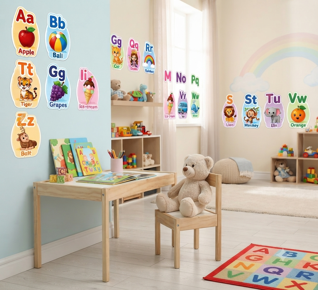 Simple Alphabet & Phonics Stickers A To Z5 Simple Alphabet & Phonics Stickers A To Z5