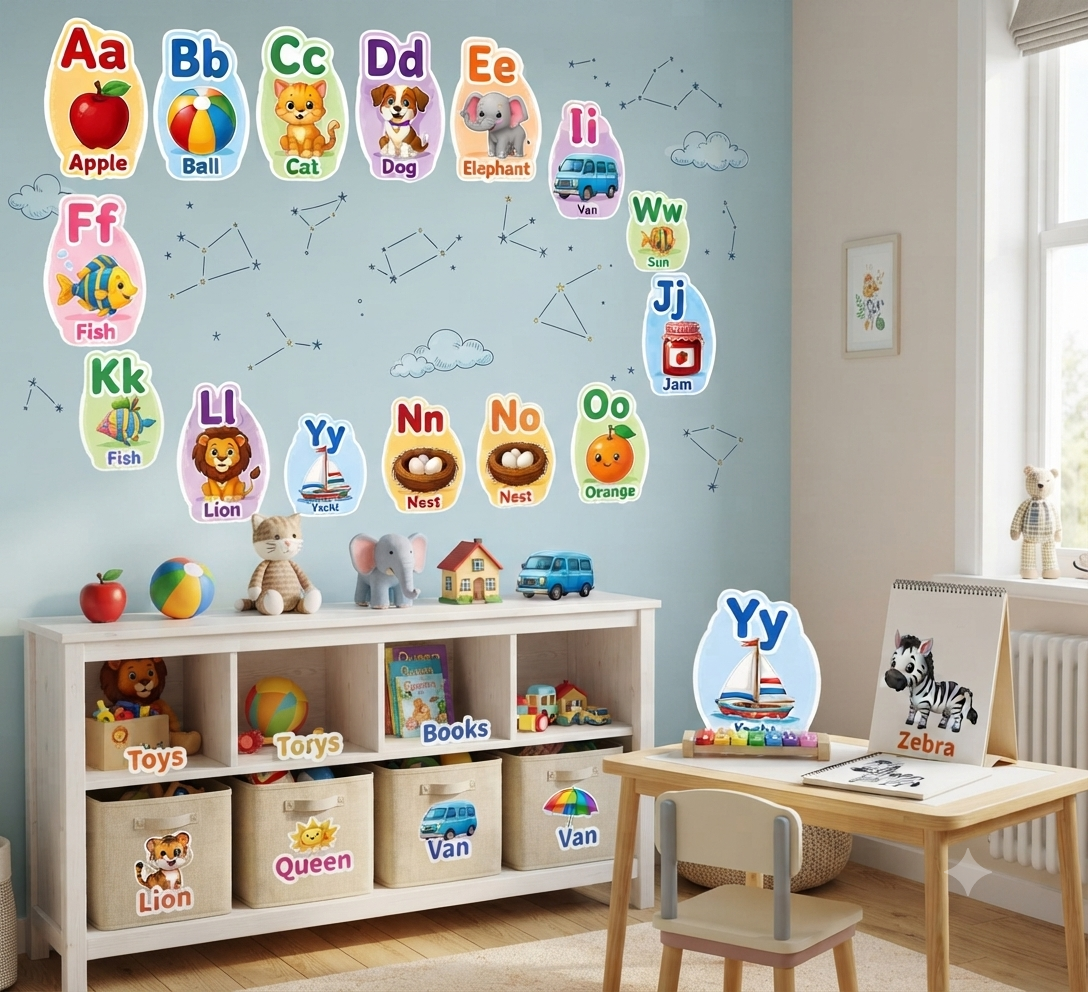 Simple Alphabet & Phonics Stickers A To Z9 Simple Alphabet & Phonics Stickers A To Z9