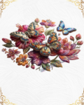 3D Textured Embroidery Butterfly & Floral Artwork 5 Patch_1
