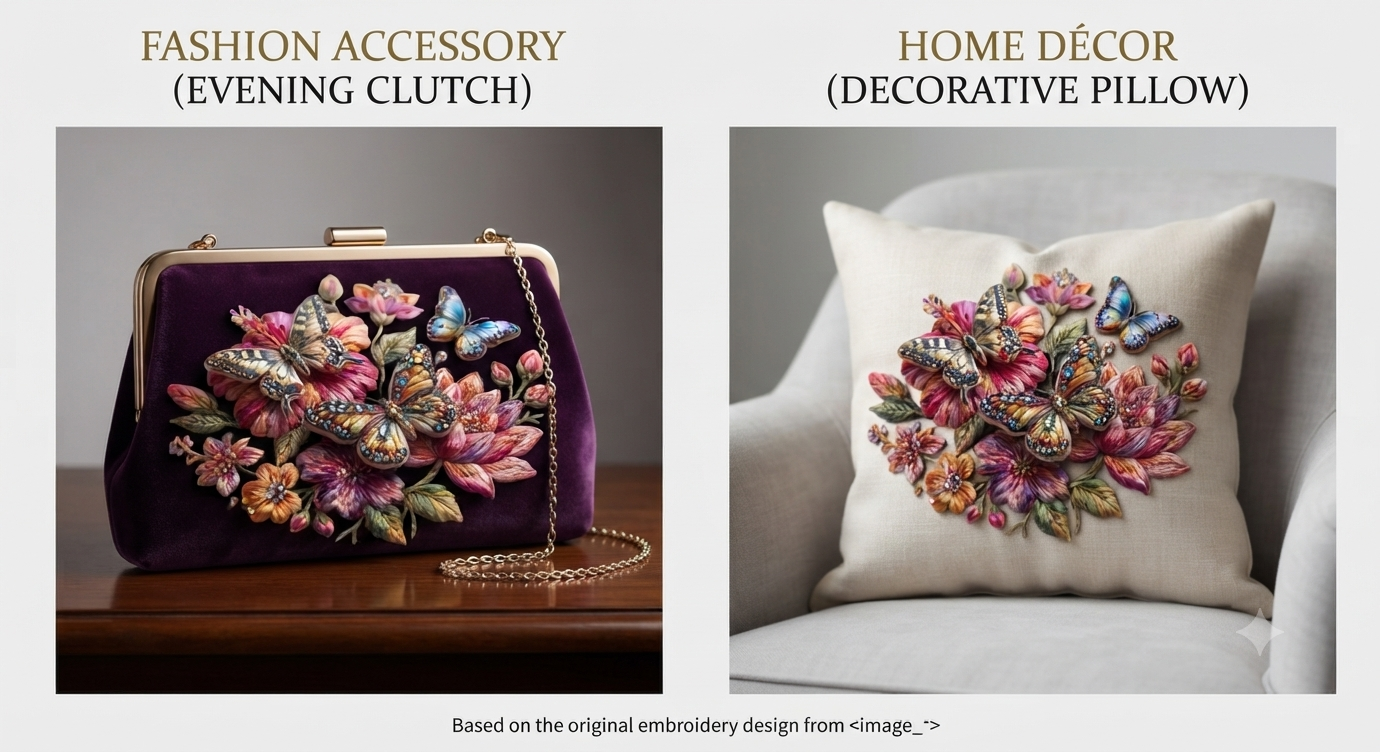 3D Textured Embroidery Butterfly & Floral Artwork 5 Patch_6 3D Textured Embroidery Butterfly & Floral Artwork 5 Patch_6