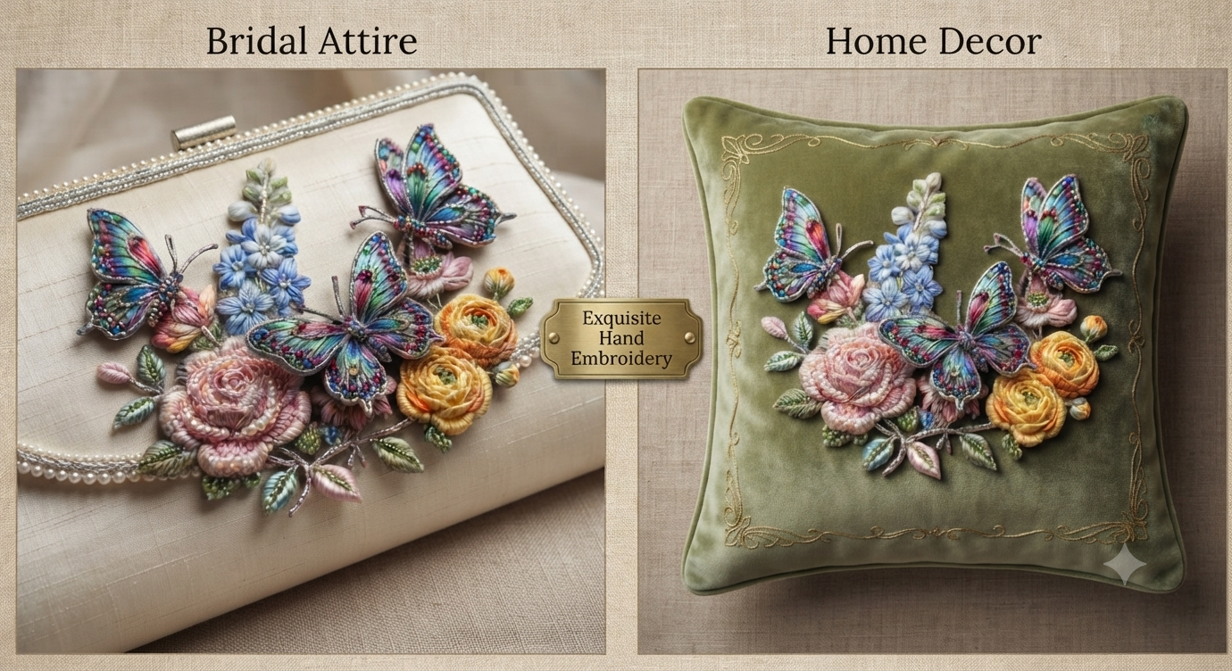 3D Textured Embroidery Butterfly & Floral Artwork 5 Patch_8 3D Textured Embroidery Butterfly & Floral Artwork 5 Patch_8