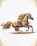 3D Textured Embroidery Horse Artwork 5 Patch Design_1