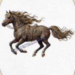 3D Textured Embroidery Horse Artwork 5 Patch Design_3