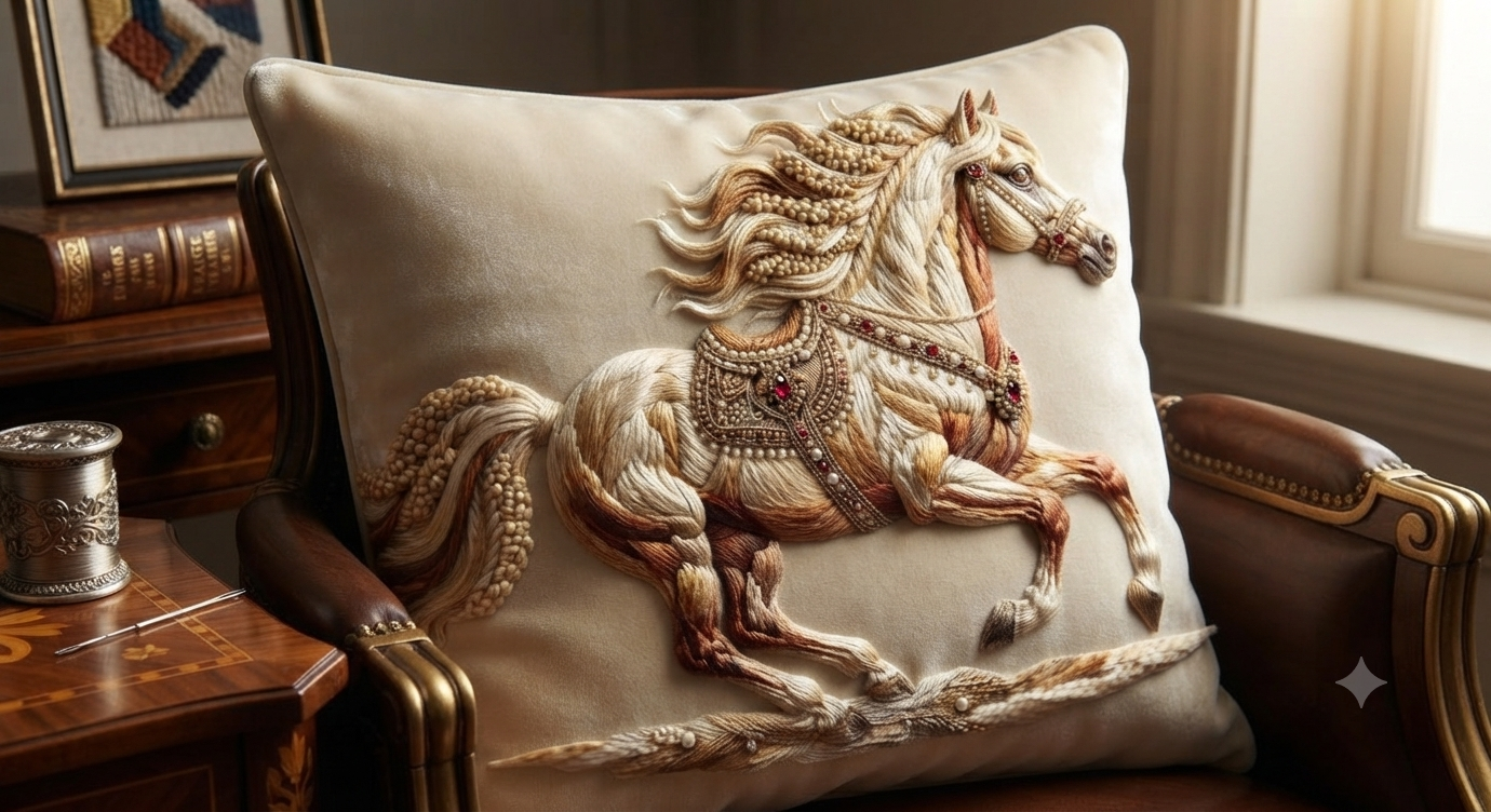 3D Textured Embroidery Horse Artwork 5 Patch Design_7 3D Textured Embroidery Horse Artwork 5 Patch Design_7