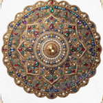 3D Textured Embroidery Royal Circular Mandala Artwork 10 patch Design_10