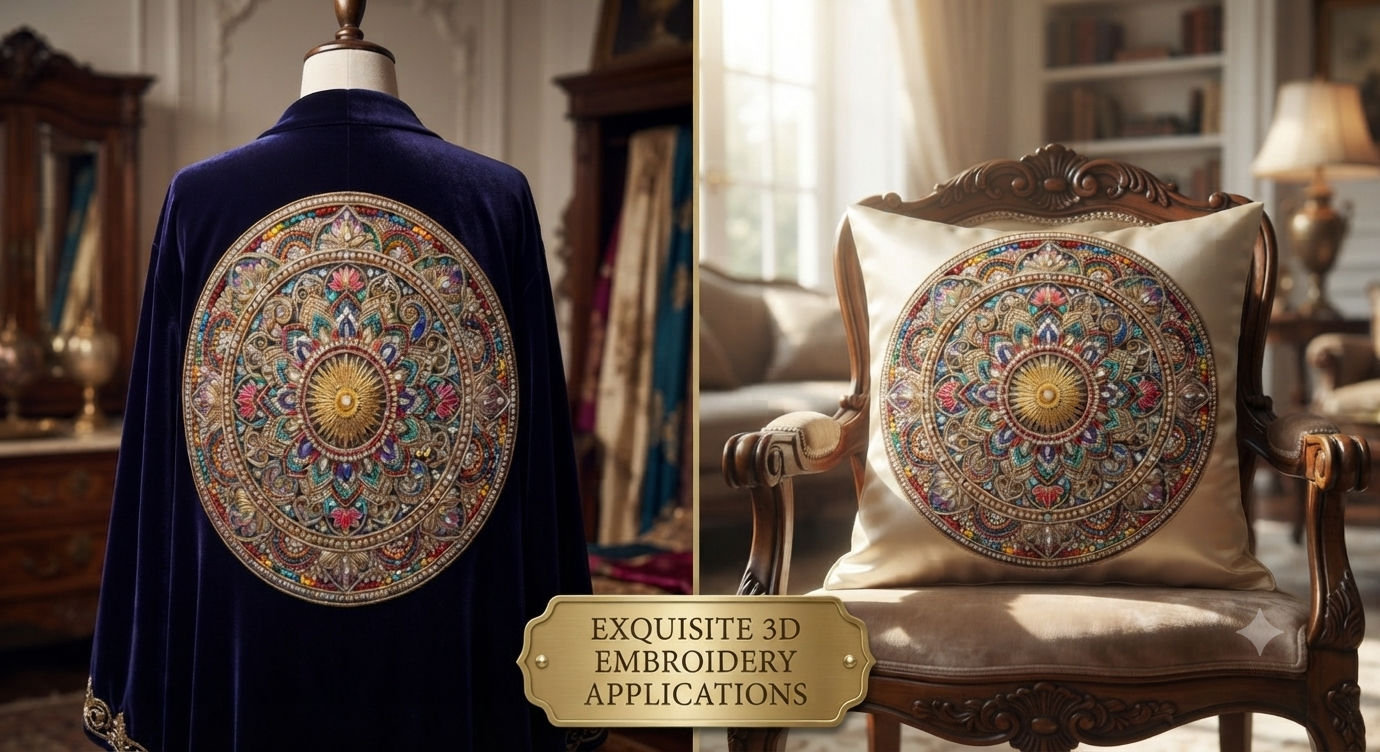 3D Textured Embroidery Royal Circular Mandala Artwork 10 patch Design_11 3D Textured Embroidery Royal Circular Mandala Artwork 10 patch Design_11