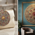 3D Textured Embroidery Royal Circular Mandala Artwork 10 patch Design_14