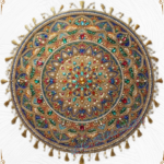 3D Textured Embroidery Royal Circular Mandala Artwork 10 patch Design_4