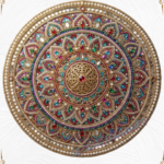 3D Textured Embroidery Royal Circular Mandala Artwork 10 patch Design_9