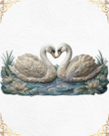3D Textured Embroidery Swan 3 Patch Design PNG_1