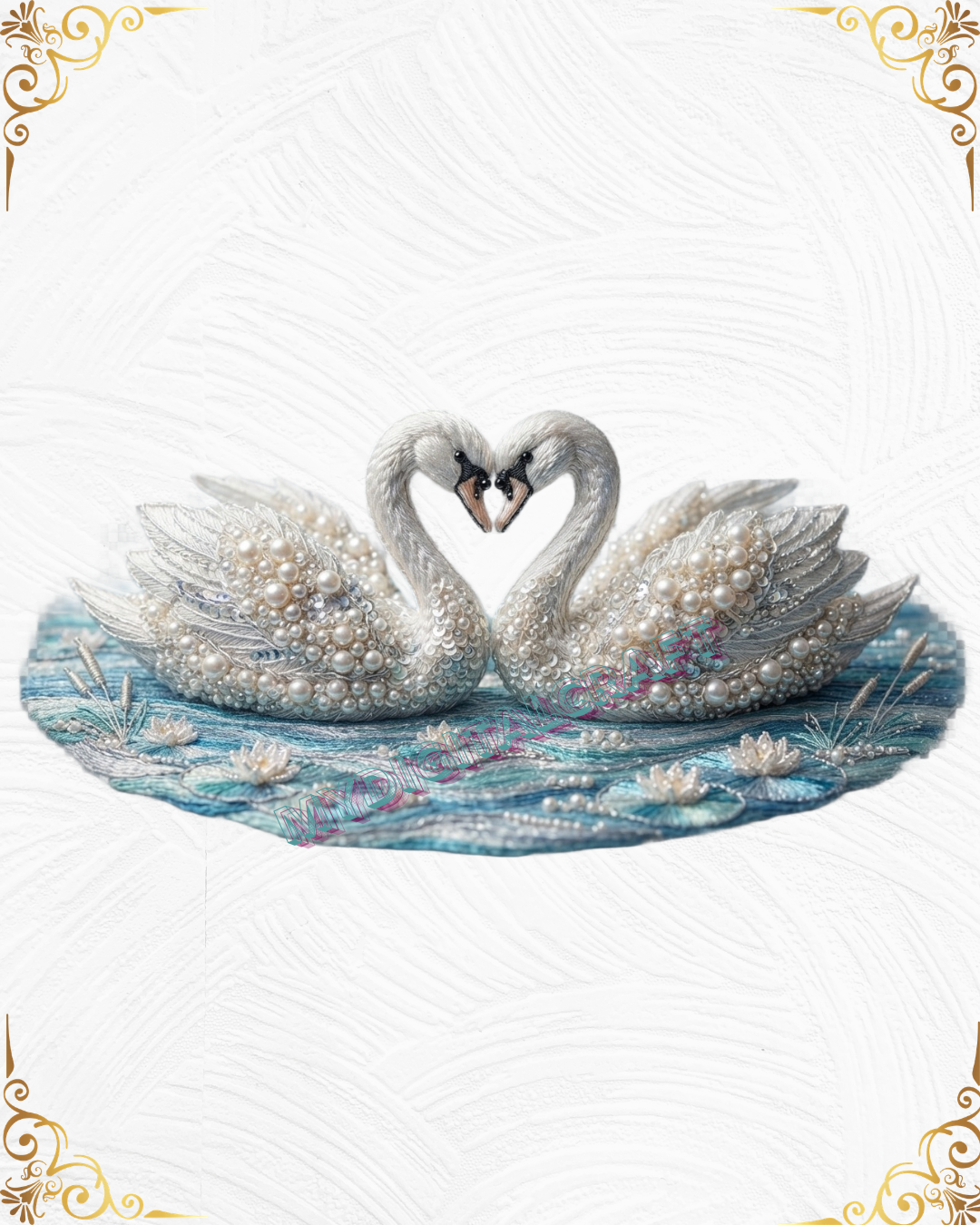 3D Textured Embroidery Swan 3 Patch Design PNG_3 3D Textured Embroidery Swan 3 Patch Design PNG_3