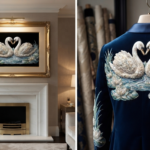 3D Textured Embroidery Swan 3 Patch Design PNG_8