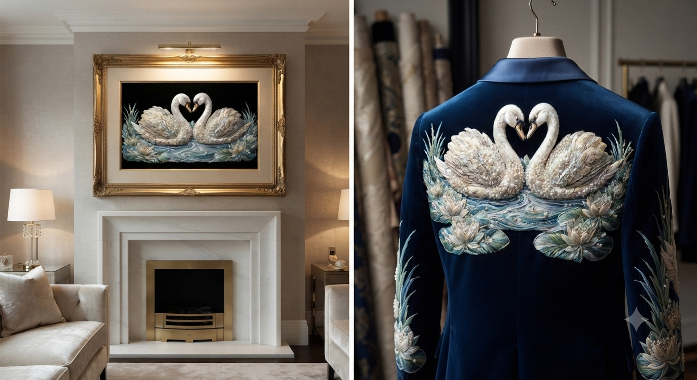 3D Textured Embroidery Swan 3 Patch Design PNG_8 3D Textured Embroidery Swan 3 Patch Design PNG_8
