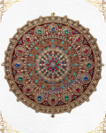 3D Textured Embroidery circular mandala style Art Work 5 Patch Design PNG_1