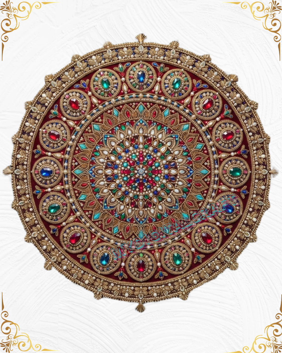 3D Textured Embroidery circular mandala style Art Work 5 Patch Design PNG_1 3D Textured Embroidery circular mandala style Art Work 5 Patch Design PNG_1