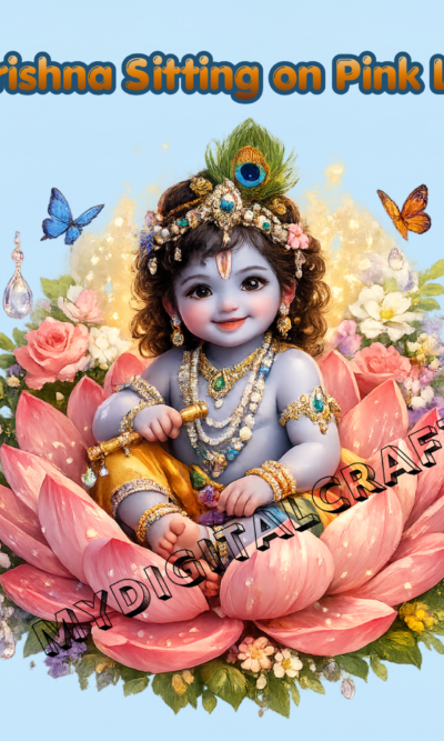 Cute Krishna with Butter Pot 3D Sticker & 3D Art_2