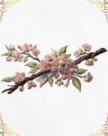 Luxury 3D Textured Embroidery Cherry Blossom Branch with Pearl Flowers_1