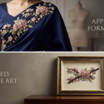 Luxury 3D Textured Embroidery Cherry Blossom Branch with Pearl Flowers_10