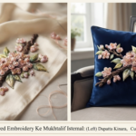 Luxury 3D Textured Embroidery Cherry Blossom Branch with Pearl Flowers_2