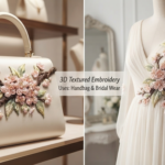 Luxury 3D Textured Embroidery Cherry Blossom Branch with Pearl Flowers_3