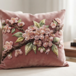 Luxury 3D Textured Embroidery Cherry Blossom Branch with Pearl Flowers_9