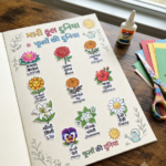 20_Pcs Flowers Guj,Hindi And English name_Sticker_5