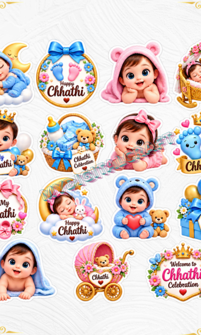 30++ Digital 3D Baby Chhathi Stickers_1