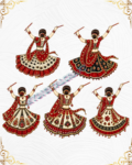 5 Digital Garba Dancer 3D Embroidery Sticker_1