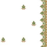 C Pallu Saree Embroidery Design with Green and Gold Floral Border