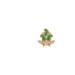 C Pallu Saree Embroidery Design with Green and Gold Floral Border