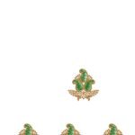 C Pallu Saree Embroidery Design with Green and Gold Floral Border